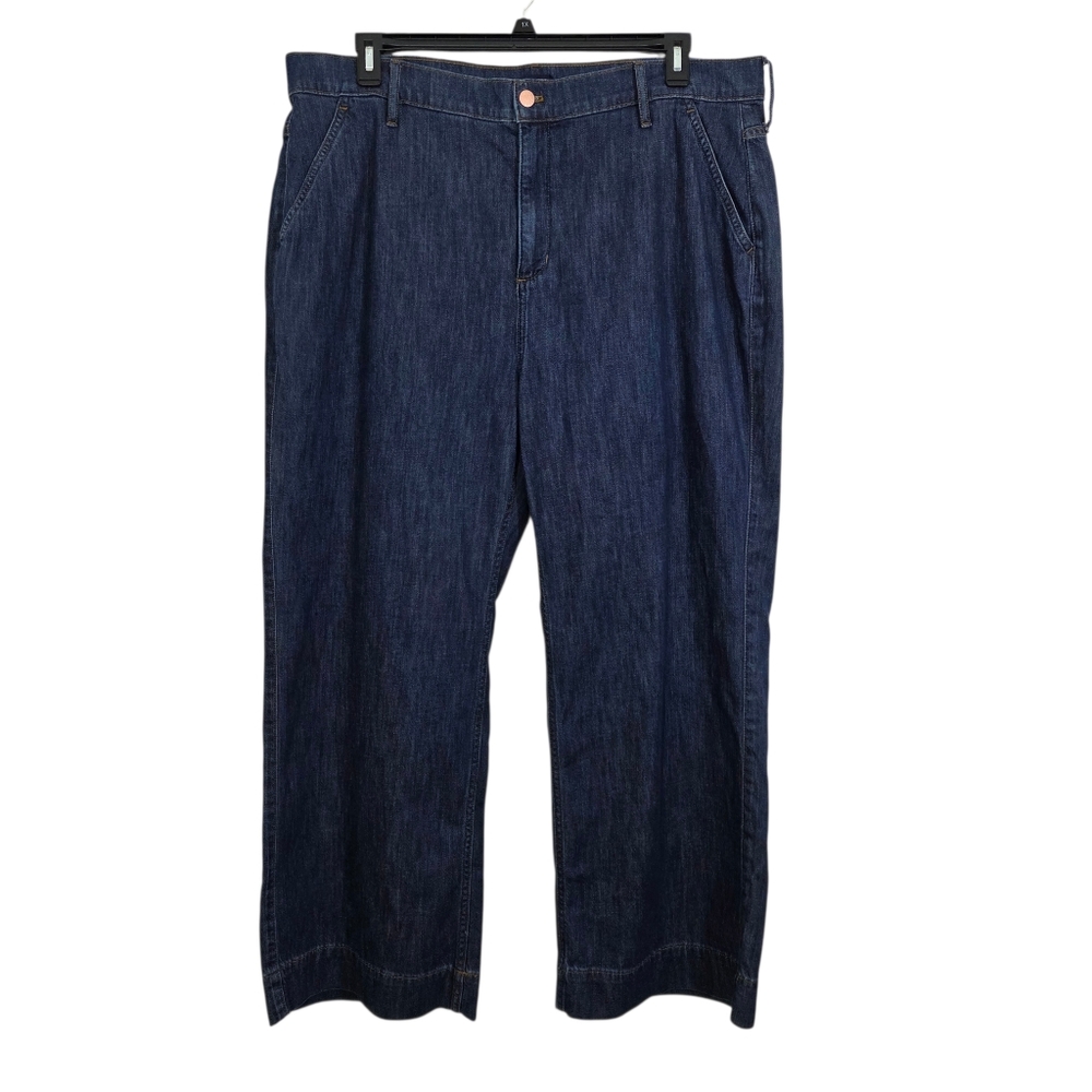 NWT J. Crew Trouser Jeans Denim Pants Wide Leg Size 20 Petite Casual Preppy